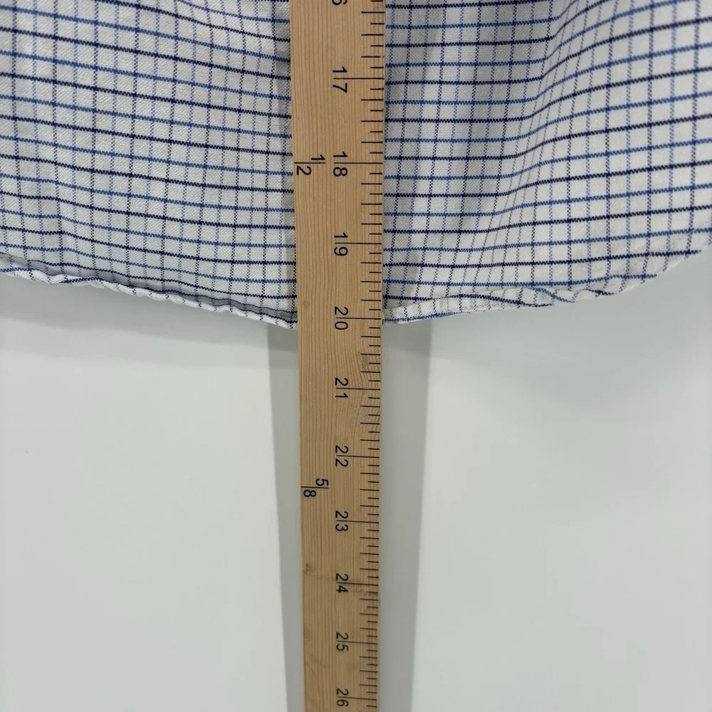 Ralph Lauren Boys Long Sleeve Button Up Shirt Size 7 Blue White Check Cotton